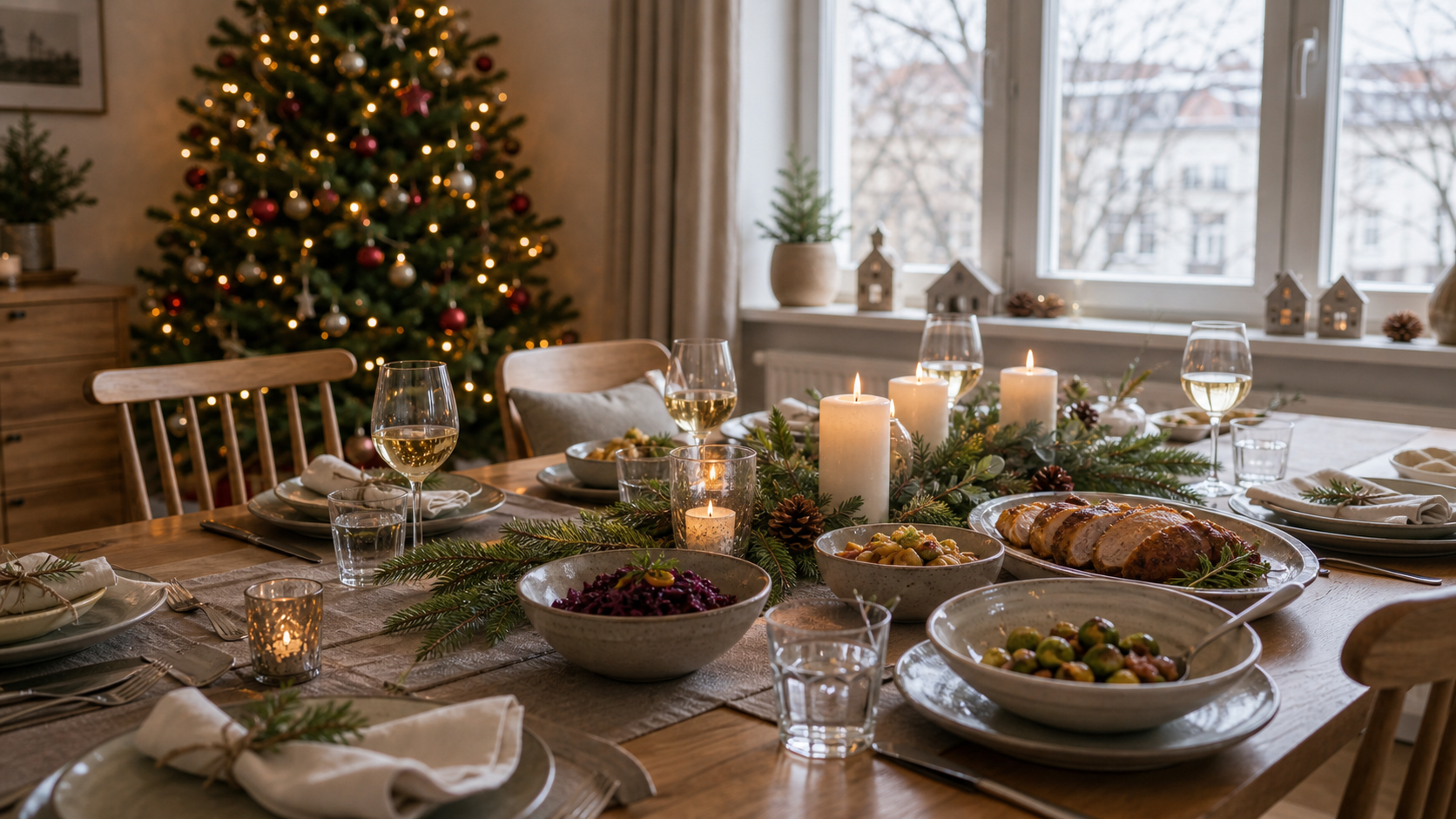 Christmas Day dining table in Germany