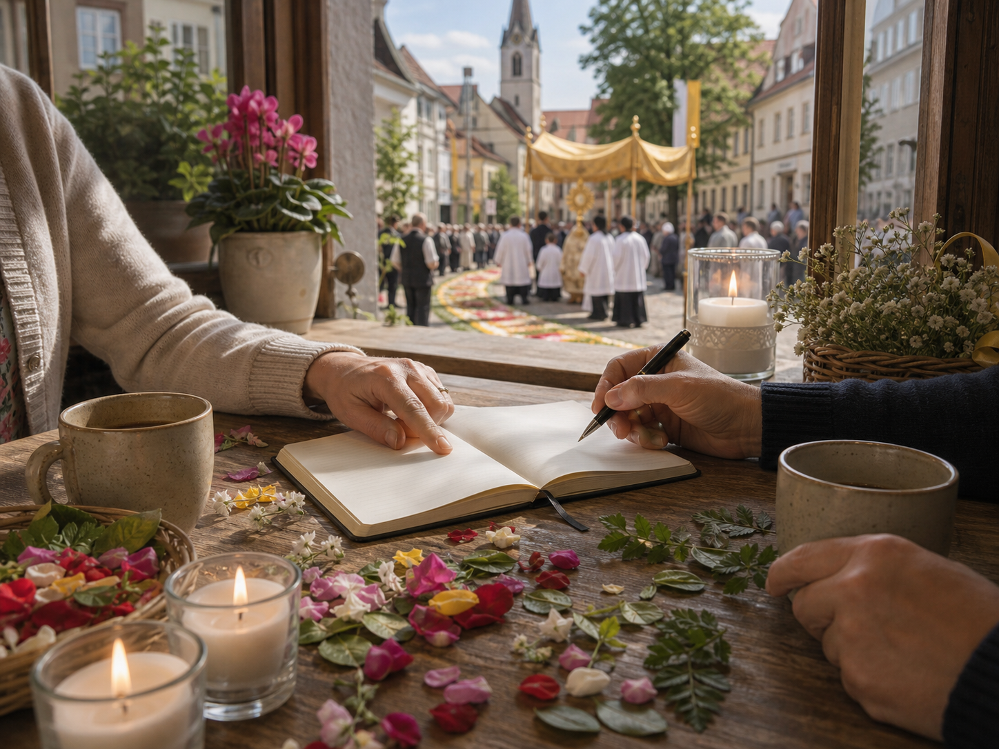 Corpus Christi planning scene for leave days, school holidays and travel in Germany