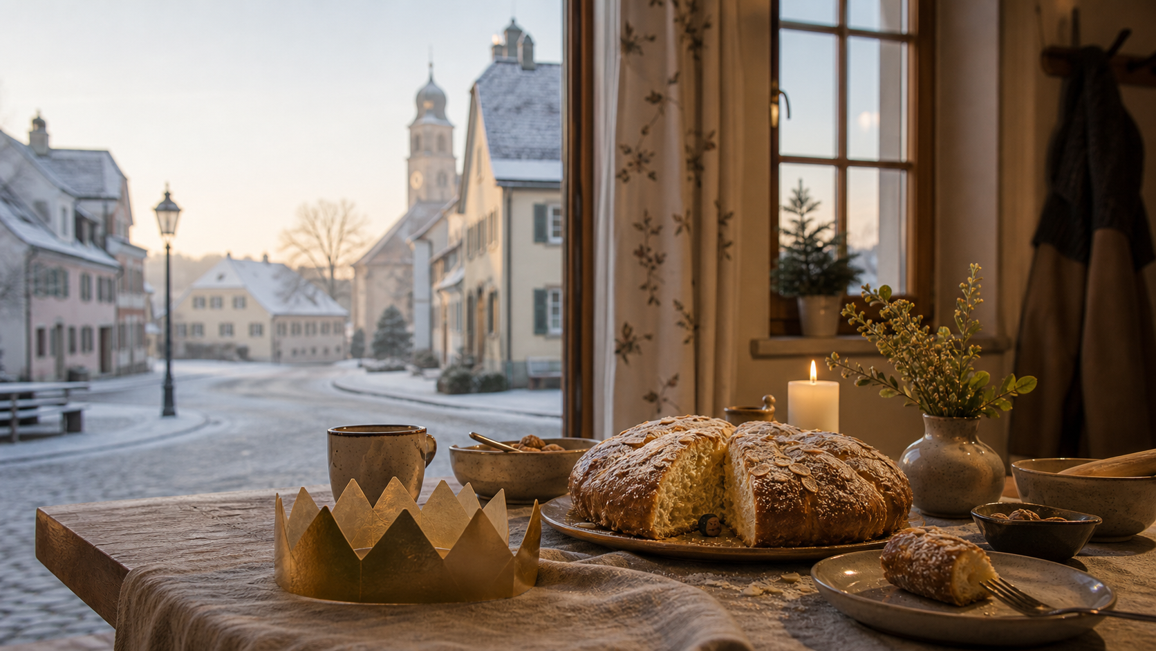 Epiphany cake and winter breakfast in southern Germany
